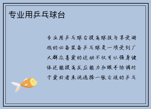 专业用乒乓球台