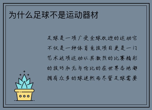 为什么足球不是运动器材